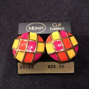 Vintage Monet clip earrings